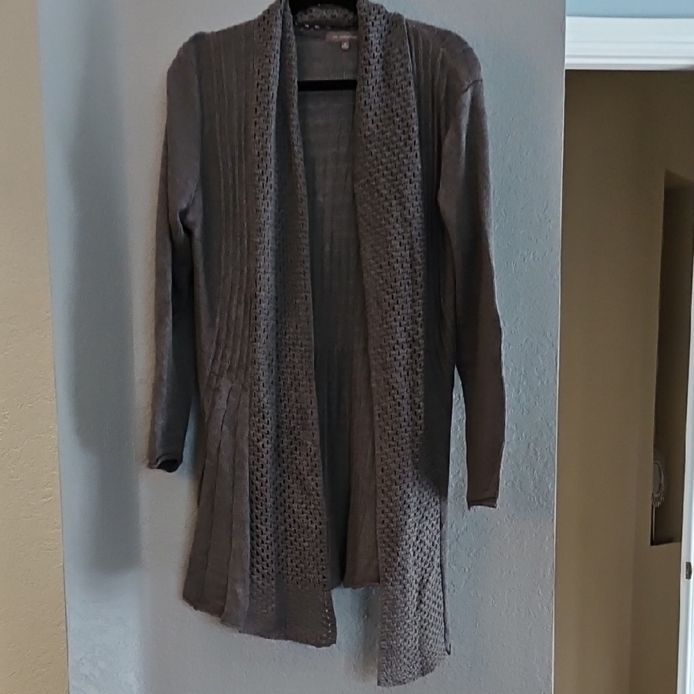 NY Collection Charcoal Knit Sweater Medium